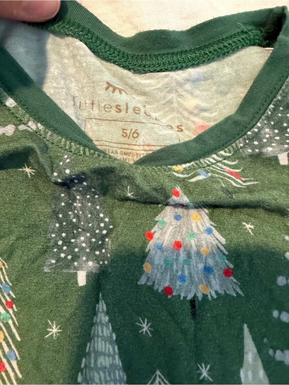 Little Sleepies twinkling trees Green Christmas Tree Pajama Set 5/6